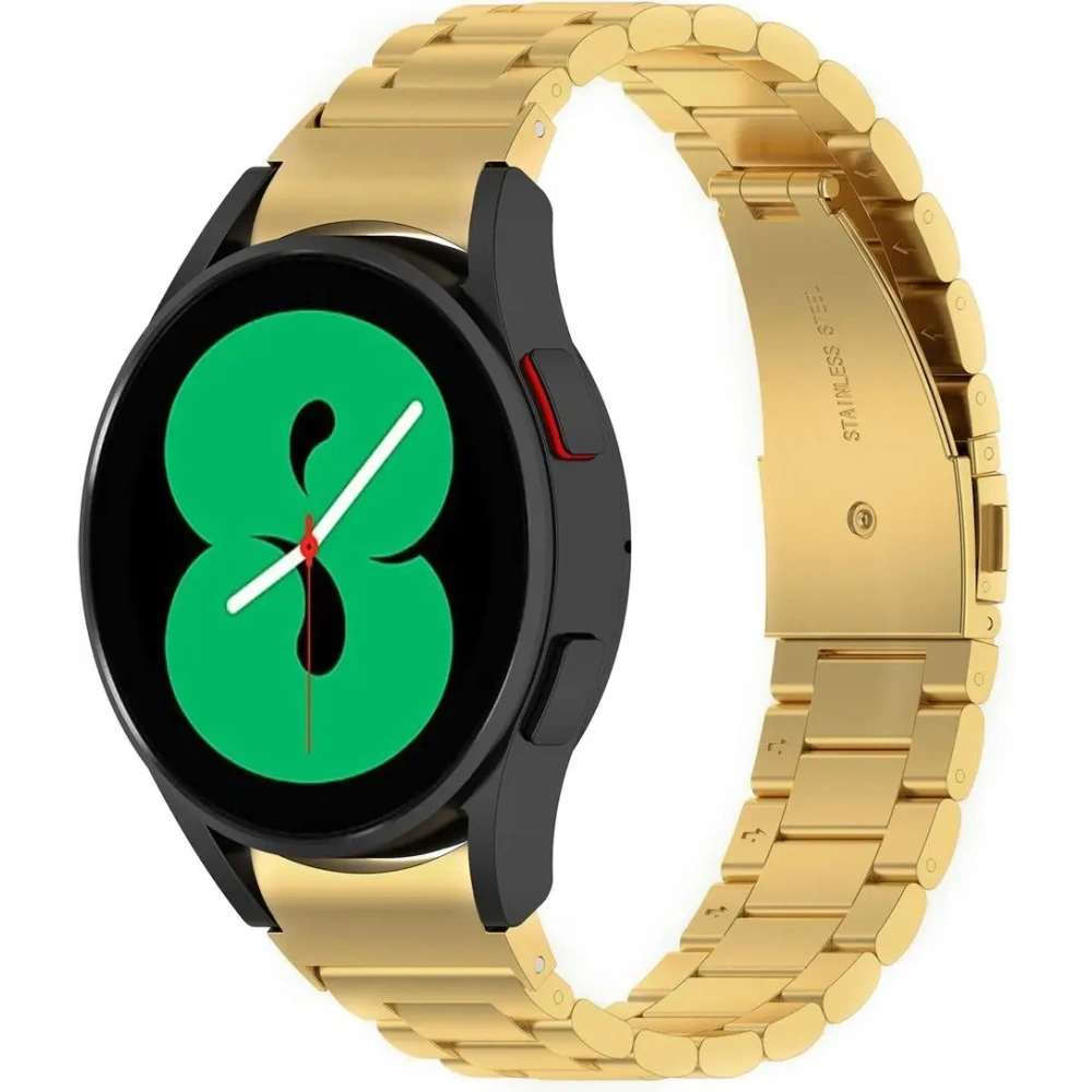 Pasek ze stali nierdzewnej Bizon Strap Watch Aura do Samsung Galaxy Watch FE/7/6/6 Classic/5/5 Pro/4/4 Classic złoty