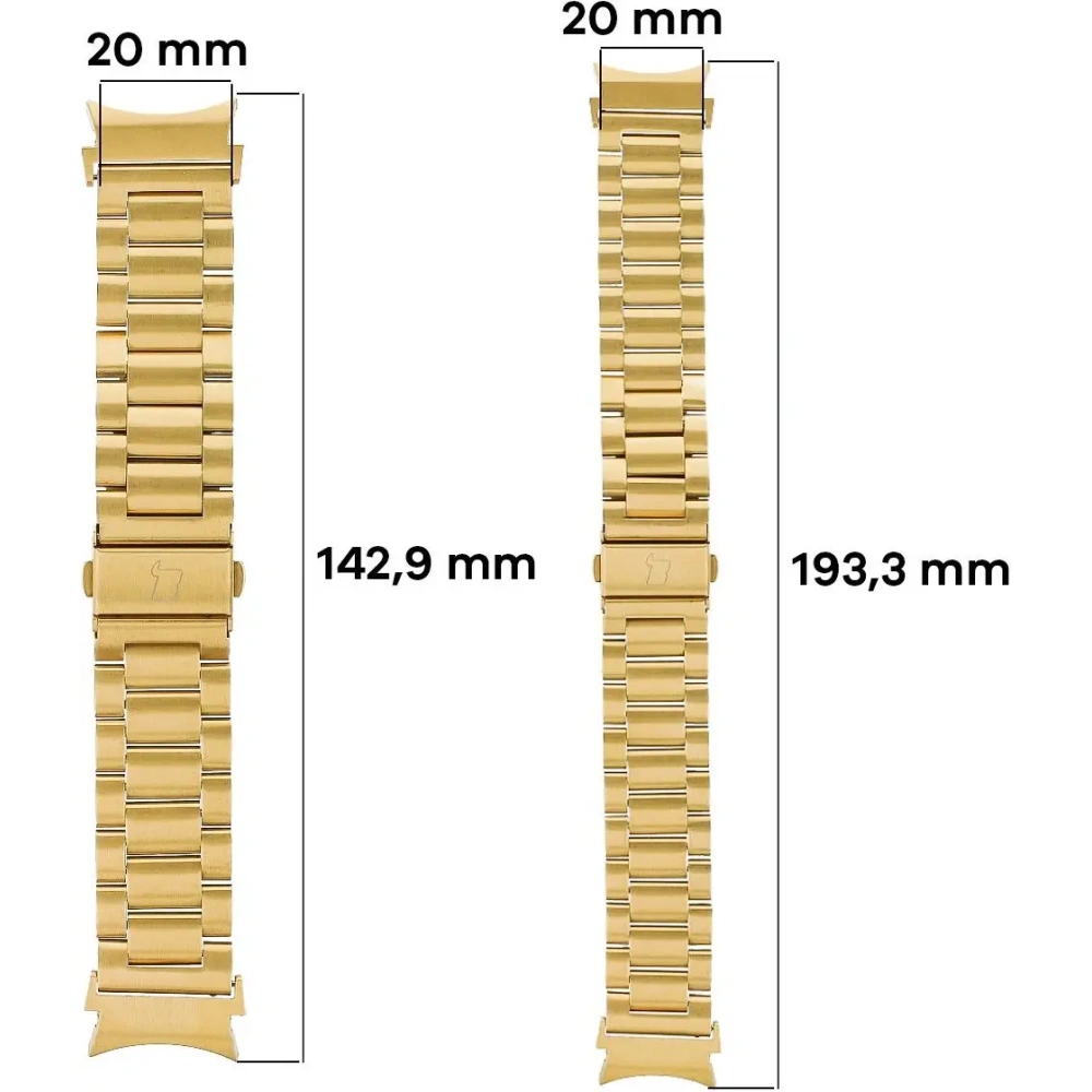 Pasek ze stali nierdzewnej Bizon Strap Watch Aura do Samsung Galaxy Watch FE/7/6/6 Classic/5/5 Pro/4/4 Classic złoty