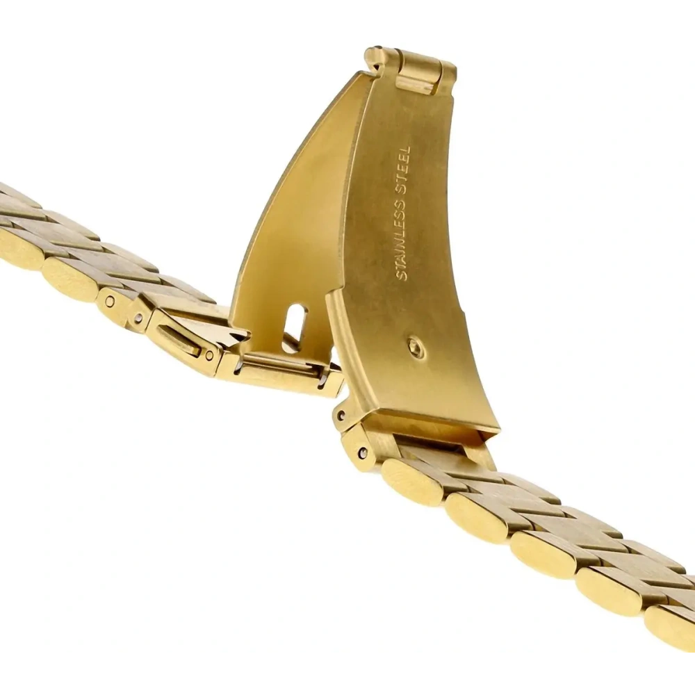 Pasek ze stali nierdzewnej Bizon Strap Watch Aura do Samsung Galaxy Watch FE/7/6/6 Classic/5/5 Pro/4/4 Classic złoty