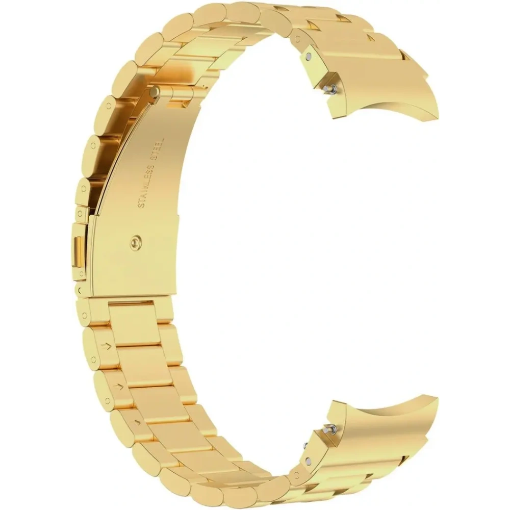 Pasek ze stali nierdzewnej Bizon Strap Watch Aura do Samsung Galaxy Watch FE/7/6/6 Classic/5/5 Pro/4/4 Classic złoty