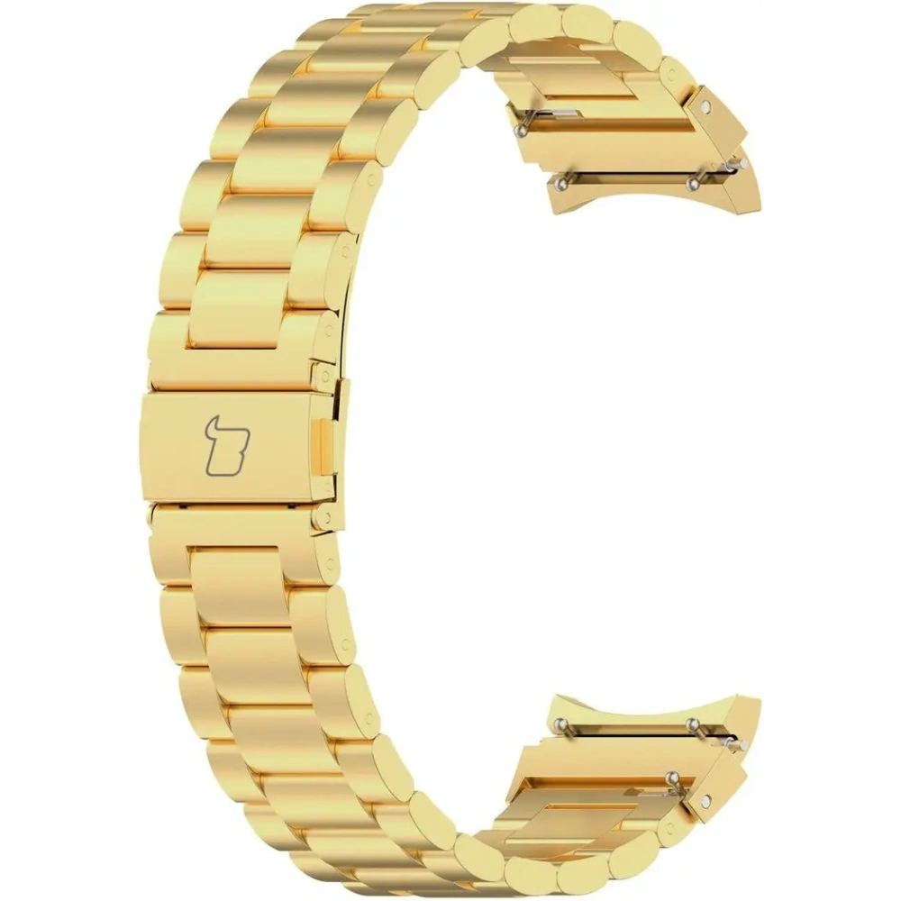 Pasek ze stali nierdzewnej Bizon Strap Watch Aura do Samsung Galaxy Watch FE/7/6/6 Classic/5/5 Pro/4/4 Classic złoty