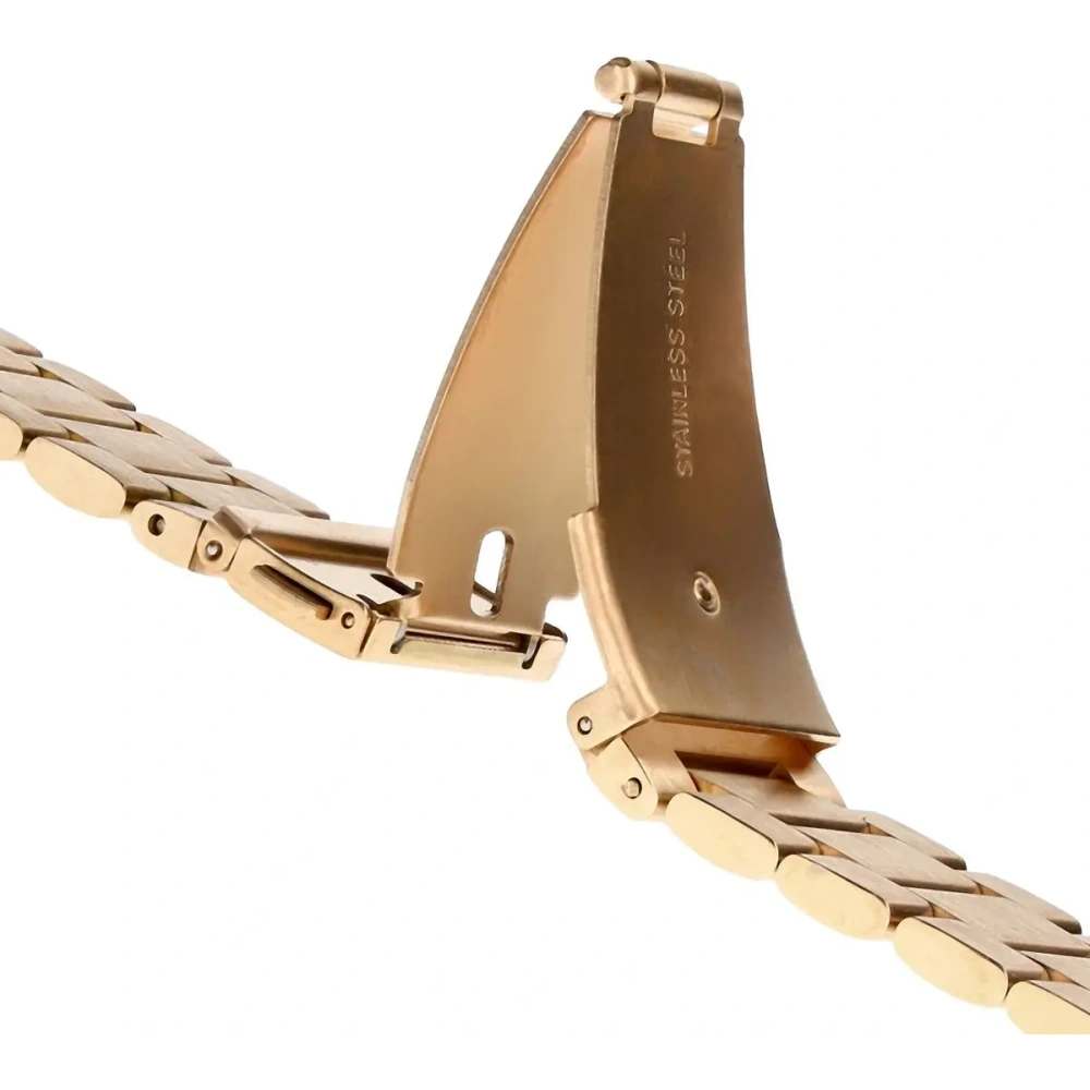 Pasek ze stali nierdzewnej Bizon Strap Watch Aura do Samsung Galaxy Watch FE/7/6/6 Classic/5/5 Pro/4/4 Classic różowozłoty