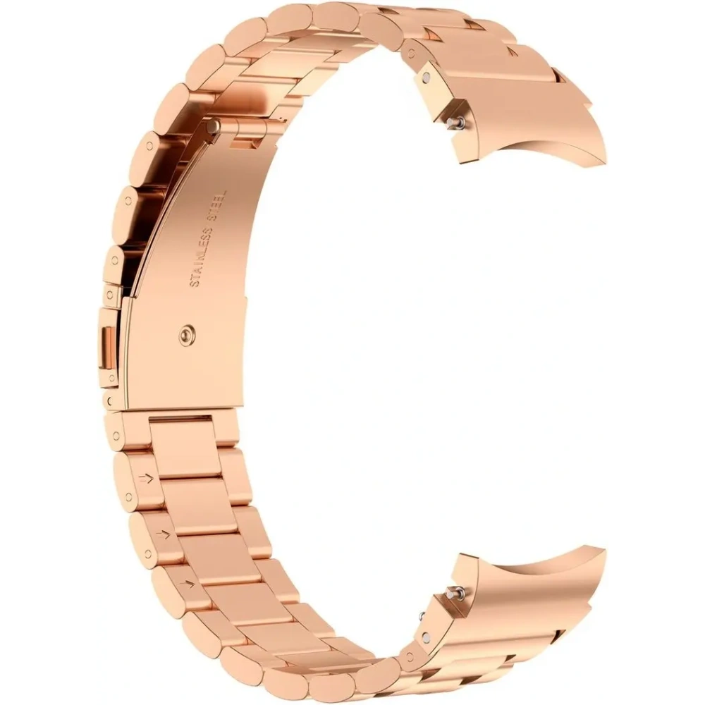 Pasek ze stali nierdzewnej Bizon Strap Watch Aura do Samsung Galaxy Watch FE/7/6/6 Classic/5/5 Pro/4/4 Classic różowozłoty