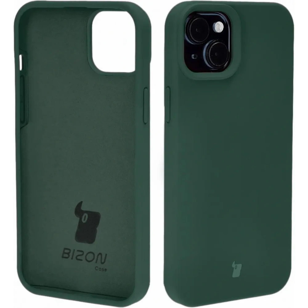 Silikonowe etui Bizon Soft Case do Apple iPhone 15 Plus ciemnozielone