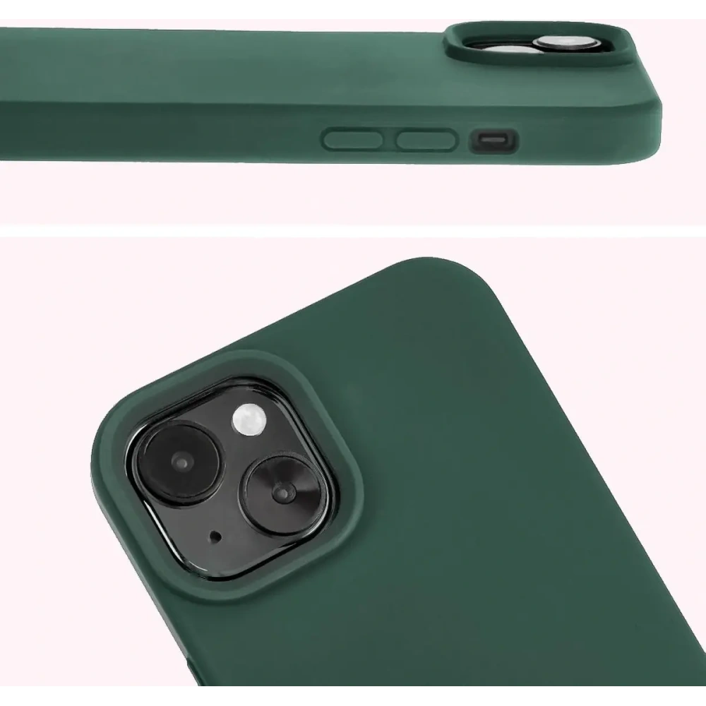 Silikonowe etui Bizon Soft Case do Apple iPhone 15 Plus ciemnozielone