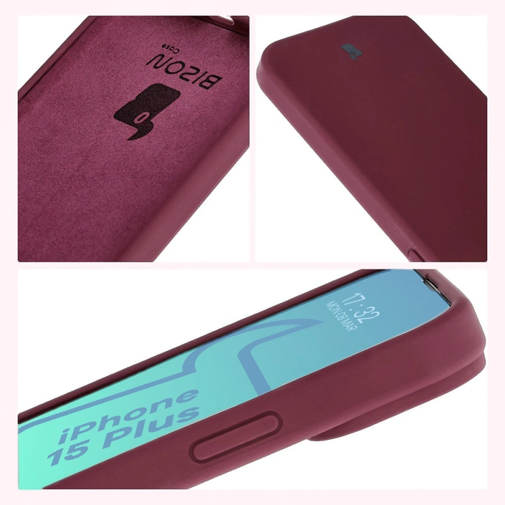 Silikonowe etui Bizon Soft Case do Apple iPhone 15 Plus ciemnofioletowe