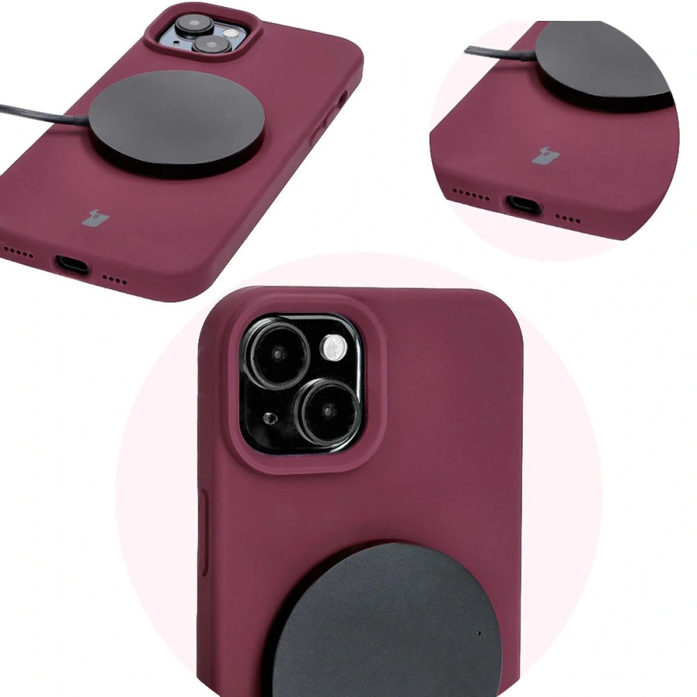 Silikonowe etui Bizon Soft Case do Apple iPhone 15 Plus ciemnofioletowe