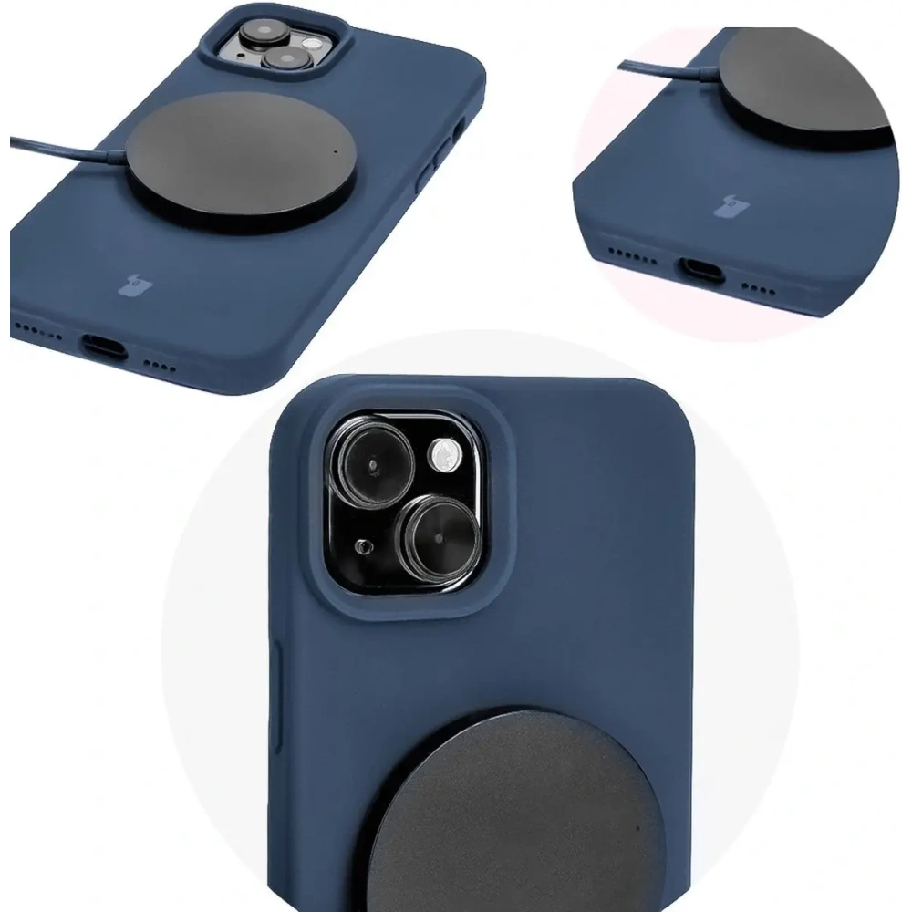 Silikonowe etui Bizon Soft Case do Apple iPhone 15 Plus ciemnoniebieskie