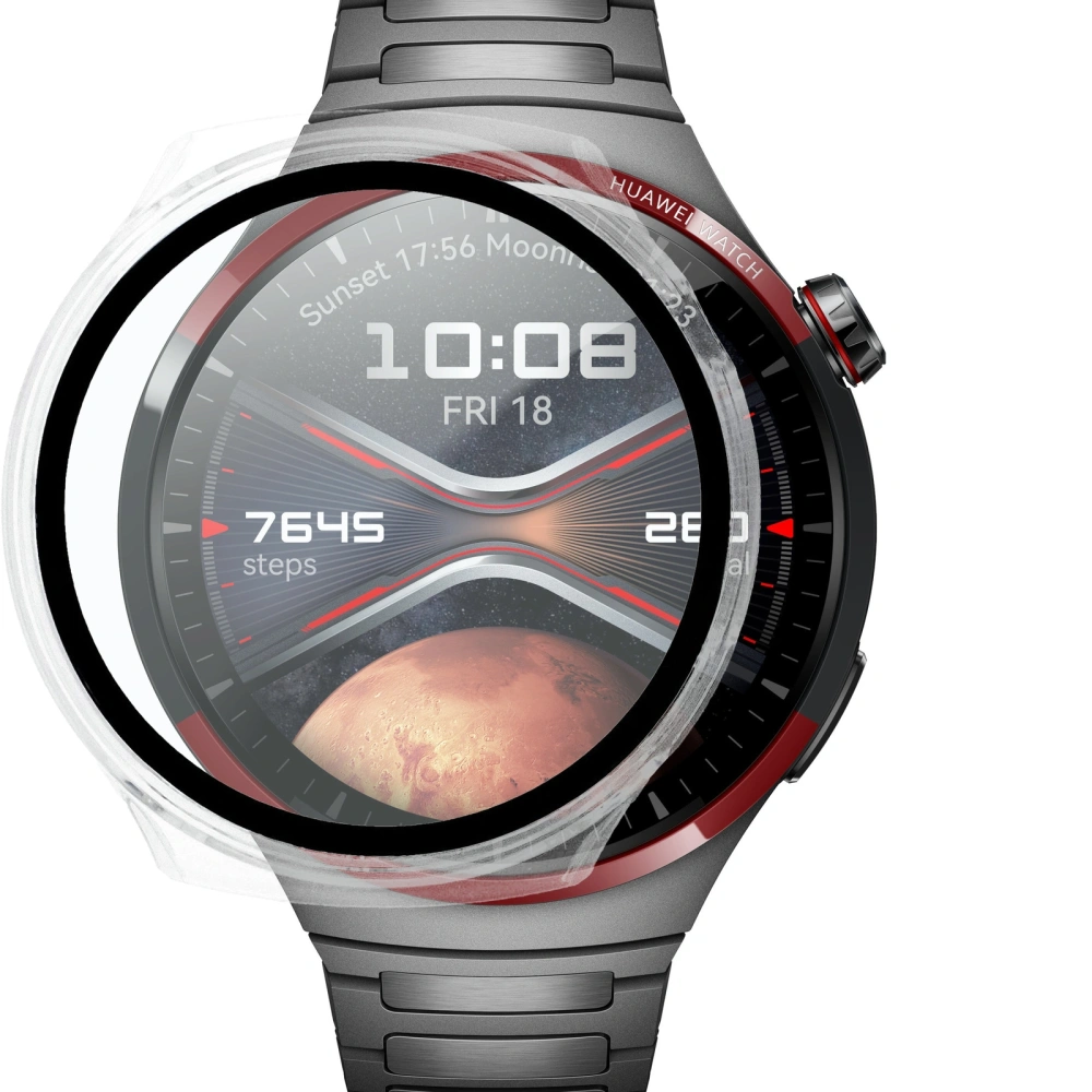 Etui ze szkłem do zegarka Bizon Case+Glass Watch do Huawei Watch 4 Pro Space Edition przezroczyste