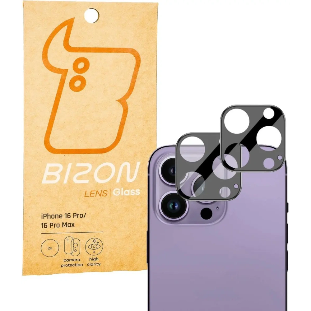 Szkło na aparat Bizon Glass Lens do Apple iPhone 16 Pro / 16 Pro Max [2 PACK]
