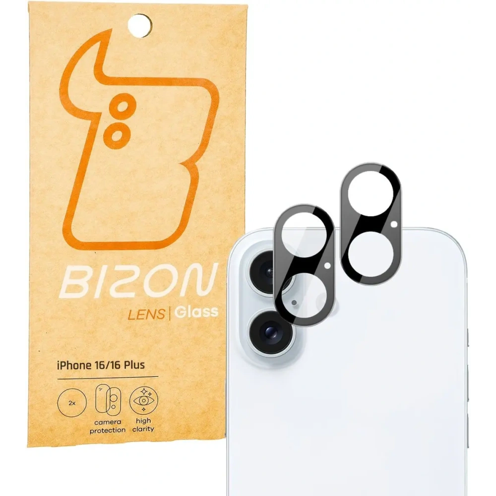 Szkło na aparat Bizon Glass Lens do Apple iPhone 16 / 16 Plus [2 PACK]
