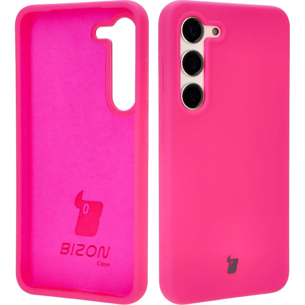 Silikonowe etui Bizon Soft Case do Samsung Galaxy S23 neonowo-różowe