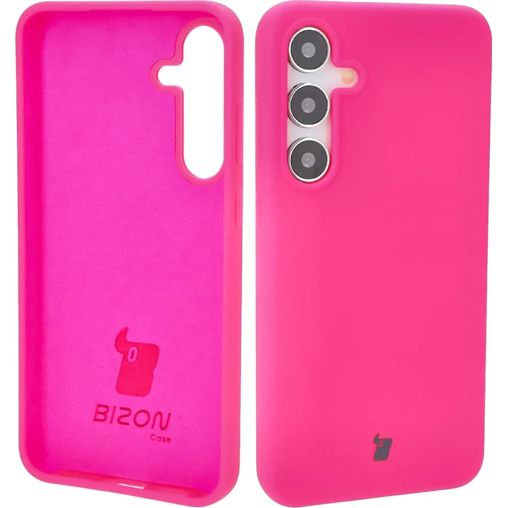 Silikonowe etui Bizon Soft Case do Samsung Galaxy S24 Plus neonowo-różowe
