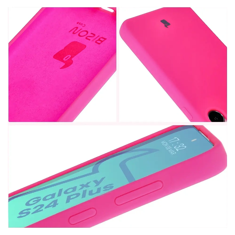 Silikonowe etui Bizon Soft Case do Samsung Galaxy S24 Plus neonowo-różowe