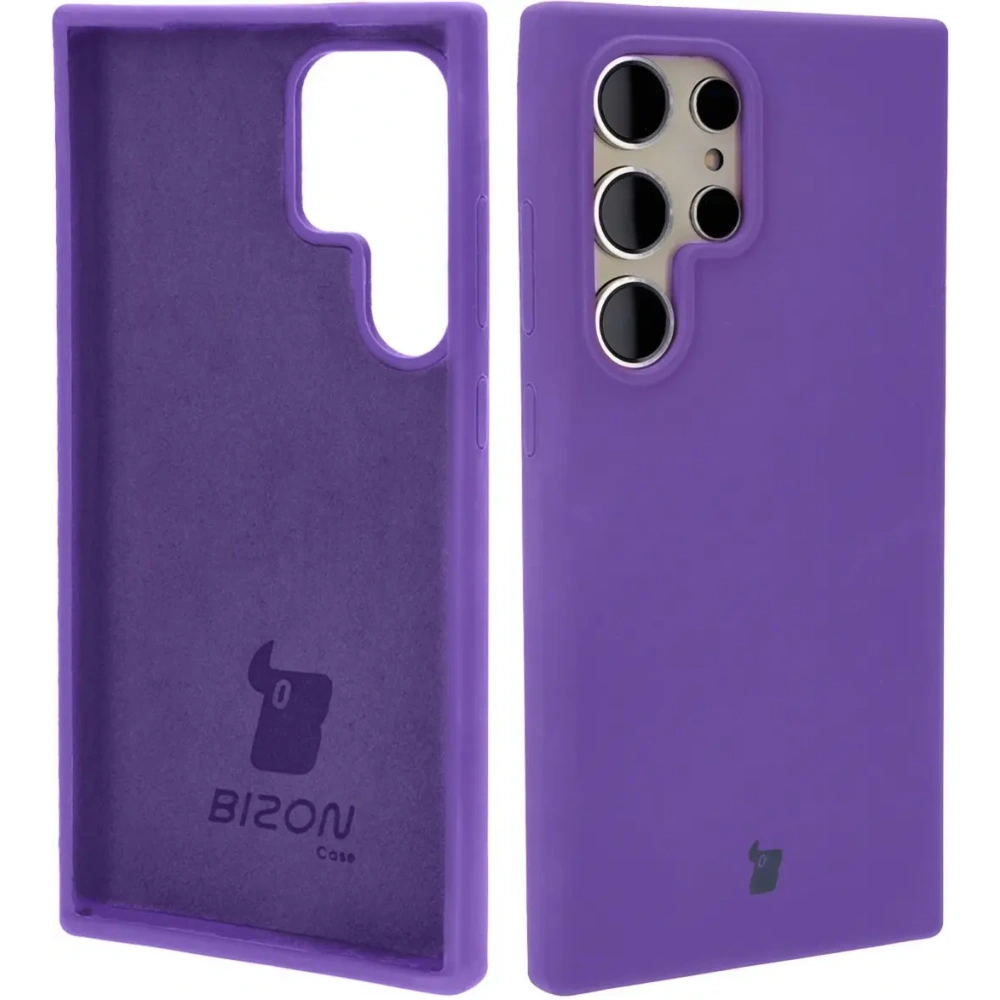 Silikonowe etui Bizon Soft Case do Samsung Galaxy S24 Ultra fioletowe