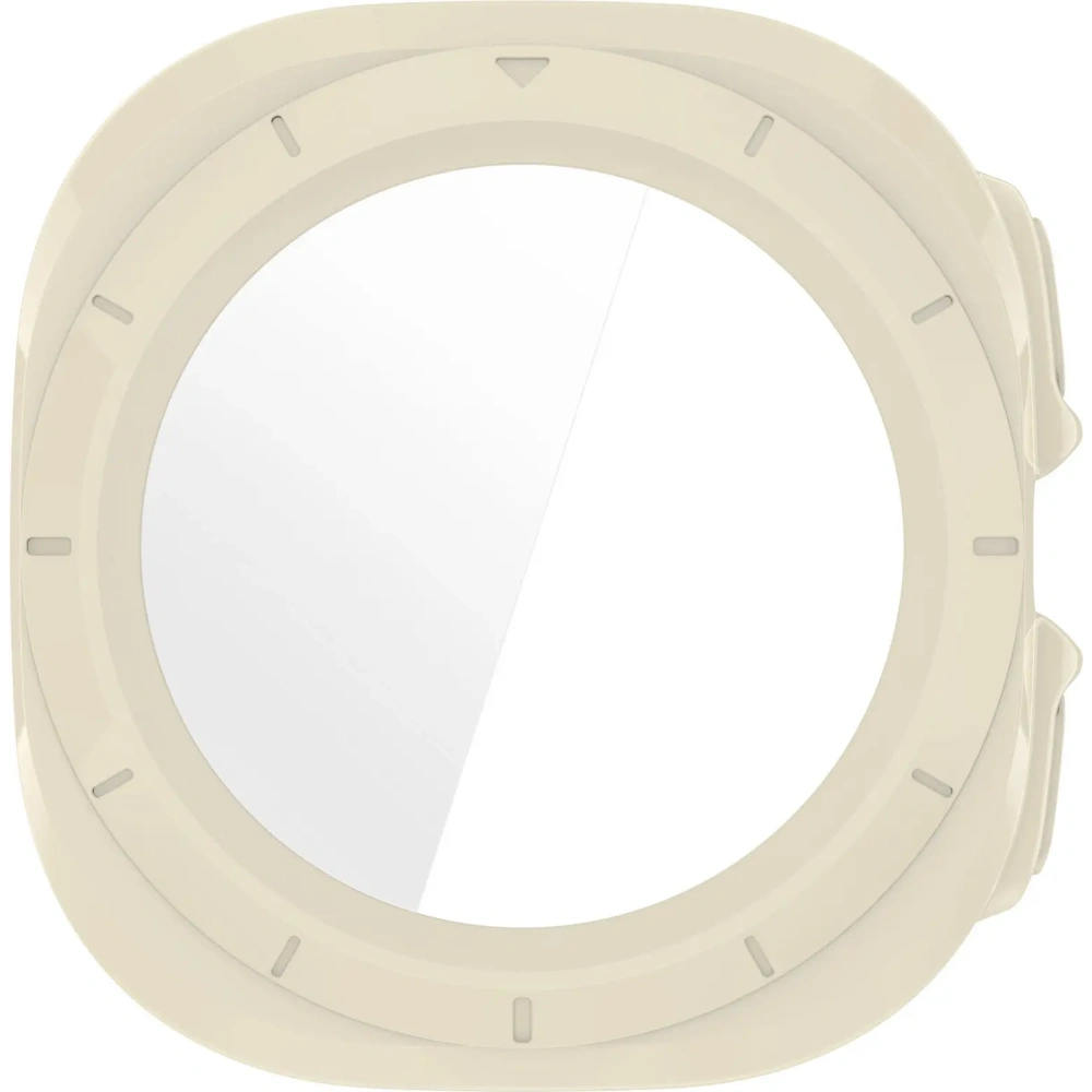 Etui ze szkłem do zegarka Bizon Case+Glass Watch do Samsung Galaxy Watch Ultra 47 mm beżowe