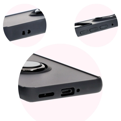 Kup Caz Hybrid Bizon Ring Motorola Edge 50 Pro fumuriu cu un cadru negru - BIZ6038 - {ean13} - Sklep Home Screen
