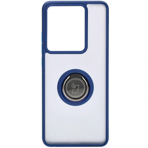 Kup Etui z uchwytem na palec Bizon Case Hybrid Ring do Motorola Edge 50 Pro przydymione z granatową ramką - BIZ5832 - {ean13} - Sklep Home Screen