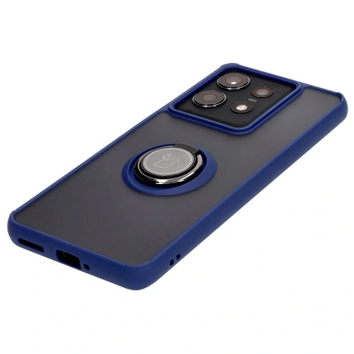 Kup Etui z uchwytem na palec Bizon Case Hybrid Ring do Motorola Edge 50 Pro przydymione z granatową ramką - BIZ5832 - {ean13} - Sklep Home Screen