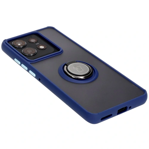 Kup Etui z uchwytem na palec Bizon Case Hybrid Ring do Motorola Edge 50 Pro przydymione z granatową ramką - BIZ5832 - {ean13} - Sklep Home Screen