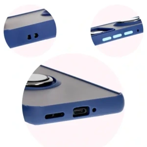 Kup Etui z uchwytem na palec Bizon Case Hybrid Ring do Motorola Edge 50 Pro przydymione z granatową ramką - BIZ5832 - {ean13} - Sklep Home Screen