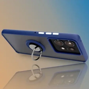 Kup Etui z uchwytem na palec Bizon Case Hybrid Ring do Motorola Edge 50 Pro przydymione z granatową ramką - BIZ5832 - {ean13} - Sklep Home Screen