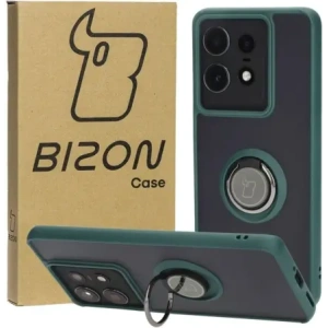 Kup Etui z uchwytem na palec Bizon Case Hybrid Ring do Motorola Edge 50 Pro przydymione z ciemnozieloną ramką - BIZ5833 - {ean13} - Sklep Home Screen