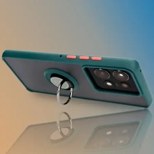 Kup Etui z uchwytem na palec Bizon Case Hybrid Ring do Motorola Edge 50 Pro przydymione z ciemnozieloną ramką - BIZ5833 - {ean13} - Sklep Home Screen