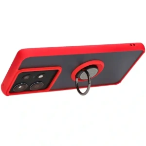 Bizon Case Hybrid Ring Motorola Edge 50 Pro smoky with a red frame