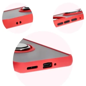 Kup Etui z uchwytem na palec Bizon Case Hybrid Ring do Motorola Edge 50 Pro przydymione z czerwoną ramką - BIZ5834 - {ean13} - Sklep Home Screen