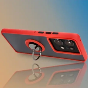 Kup Etui z uchwytem na palec Bizon Case Hybrid Ring do Motorola Edge 50 Pro przydymione z czerwoną ramką - BIZ5834 - {ean13} - Sklep Home Screen