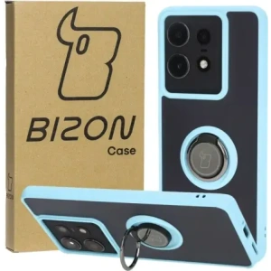 Kup Etui z uchwytem na palec Bizon Case Hybrid Ring do Motorola Edge 50 Pro przydymione z jasnoniebieską ramką - BIZ6042 - {ean13} - Sklep Home Screen