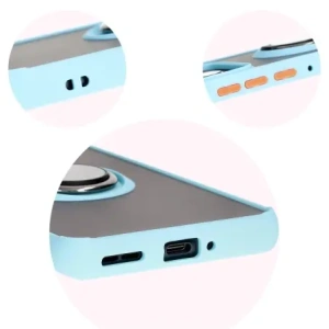 Kup Etui z uchwytem na palec Bizon Case Hybrid Ring do Motorola Edge 50 Pro przydymione z jasnoniebieską ramką - BIZ6042 - {ean13} - Sklep Home Screen
