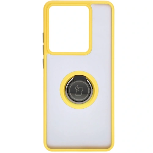 Kup Etui s úchopem na prst Bizon Case Hybrid Ring pro Motorola Edge 50 Pro kouřové s žlutým rámem - BIZ5839 - {ean13} - Sklep Home Screen