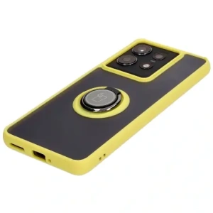 Kup Etui z uchwytem na palec Bizon Case Hybrid Ring do Motorola Edge 50 Pro przydymione z żółtą ramką - BIZ5839 - {ean13} - Sklep Home Screen