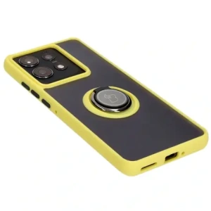 Kup Etui z uchwytem na palec Bizon Case Hybrid Ring do Motorola Edge 50 Pro przydymione z żółtą ramką - BIZ5839 - {ean13} - Sklep Home Screen