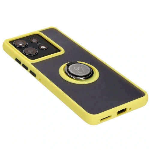 Kup Etui z uchwytem na palec Bizon Case Hybrid Ring do Motorola Edge 50 Pro przydymione z żółtą ramką - BIZ5839 - {ean13} - Sklep Home Screen