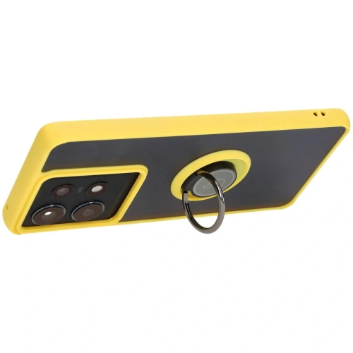 Kup Etui z uchwytem na palec Bizon Case Hybrid Ring do Motorola Edge 50 Pro przydymione z żółtą ramką - BIZ5839 - {ean13} - Sklep Home Screen