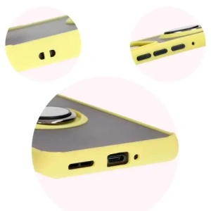 Kup Etui z uchwytem na palec Bizon Case Hybrid Ring do Motorola Edge 50 Pro przydymione z żółtą ramką - BIZ5839 - {ean13} - Sklep Home Screen