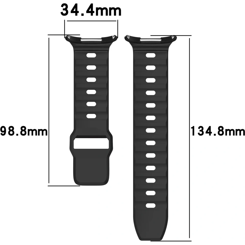 Silikonowy pasek Bizon Strap Watch Silicone do Samsung Galaxy Watch Ultra 47 mm czarny