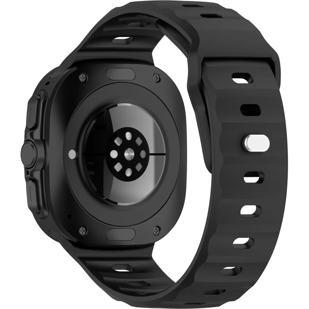 Silikonowy pasek Bizon Strap Watch Silicone do Samsung Galaxy Watch Ultra 47 mm czarny