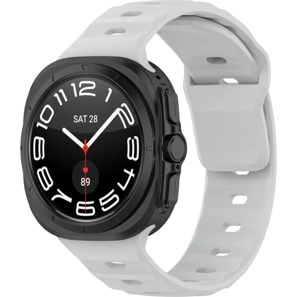 Silikonowy pasek Bizon Strap Watch Silicone do Samsung Galaxy Watch Ultra 47 mm jasnoszary