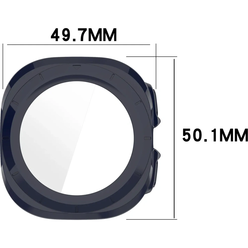 Etui ze szkłem do zegarka Bizon Case+Glass Watch do Samsung Galaxy Watch Ultra 47 mm niebieskie