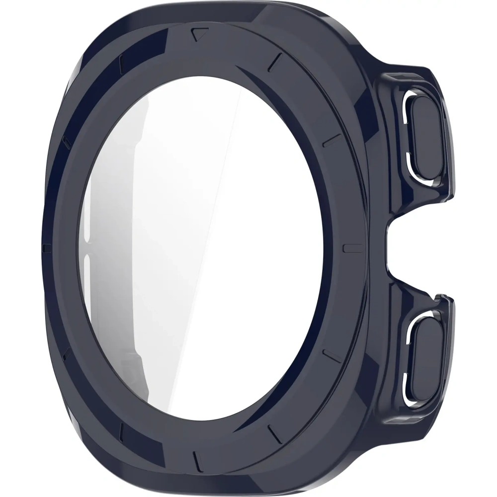 Etui ze szkłem do zegarka Bizon Case+Glass Watch do Samsung Galaxy Watch Ultra 47 mm niebieskie