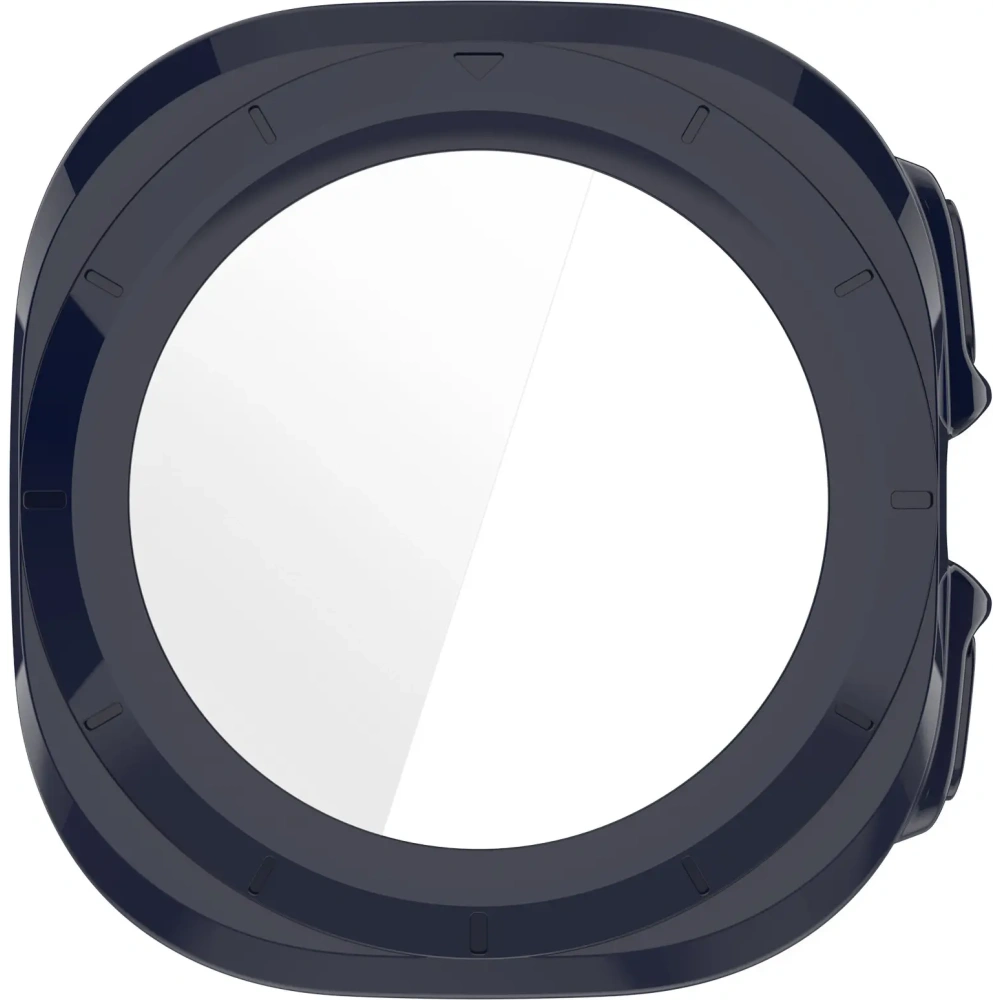 Etui ze szkłem do zegarka Bizon Case+Glass Watch do Samsung Galaxy Watch Ultra 47 mm niebieskie