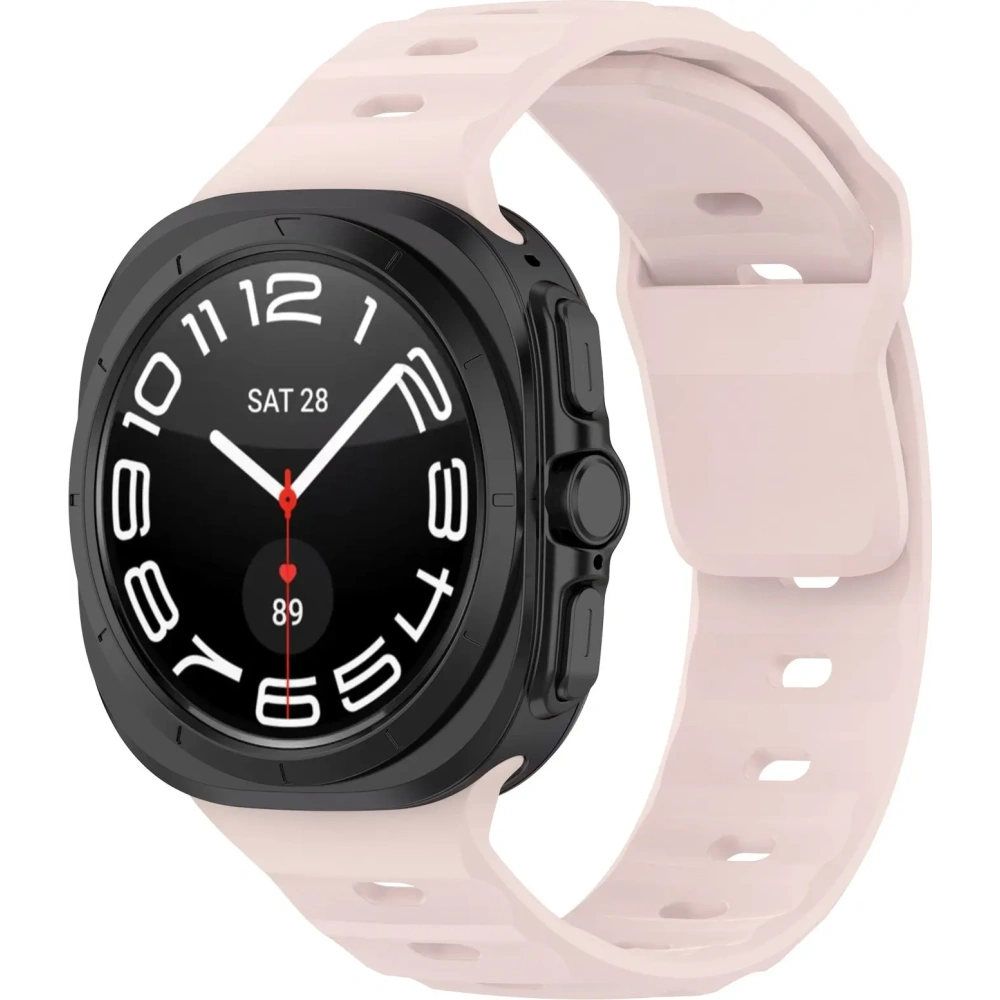 Silikonowy pasek Bizon Strap Watch Silicone do Samsung Galaxy Watch Ultra 47 mm różowy