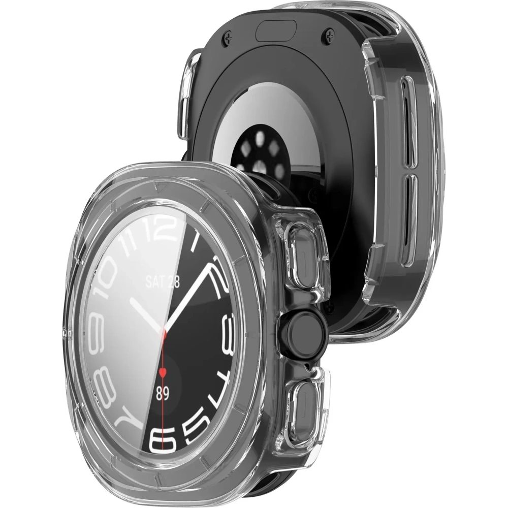 Etui ze szkłem do zegarka Bizon Case+Glass Watch do Samsung Galaxy Watch Ultra 47 mm przezroczyste