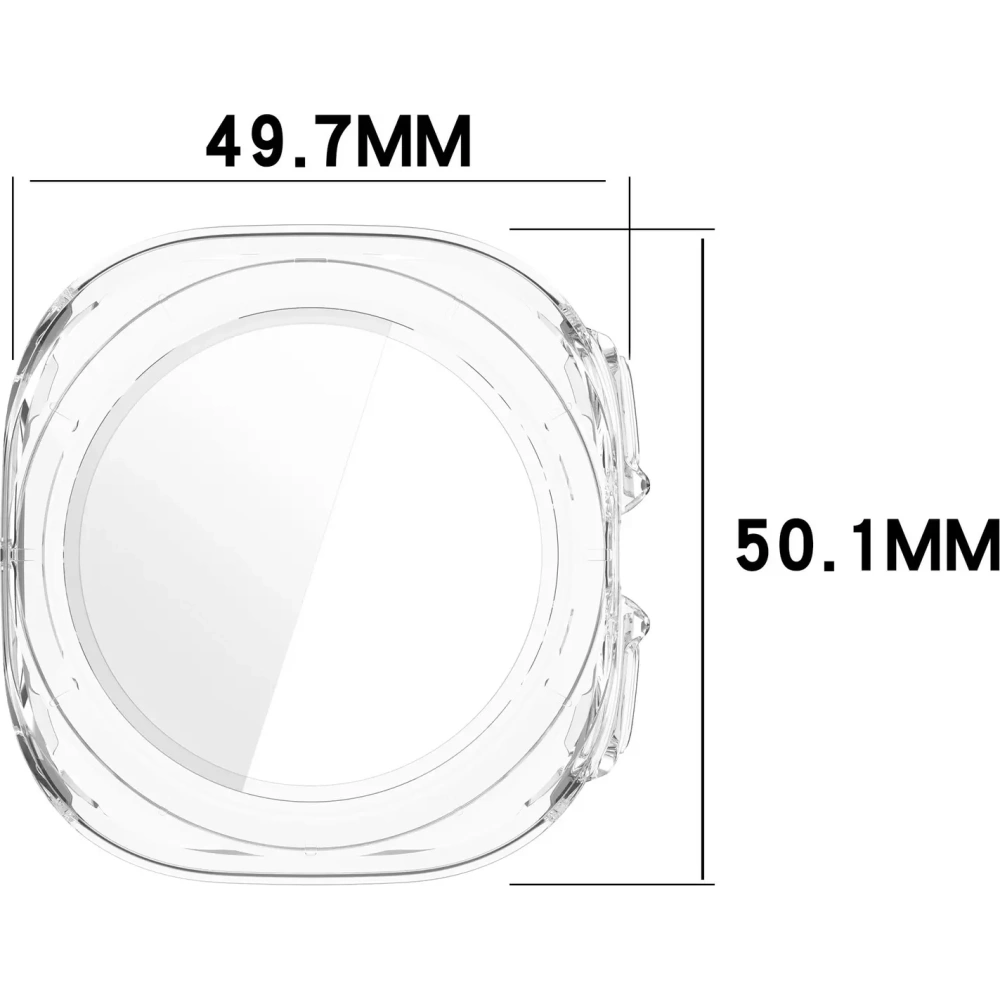Etui ze szkłem do zegarka Bizon Case+Glass Watch do Samsung Galaxy Watch Ultra 47 mm przezroczyste