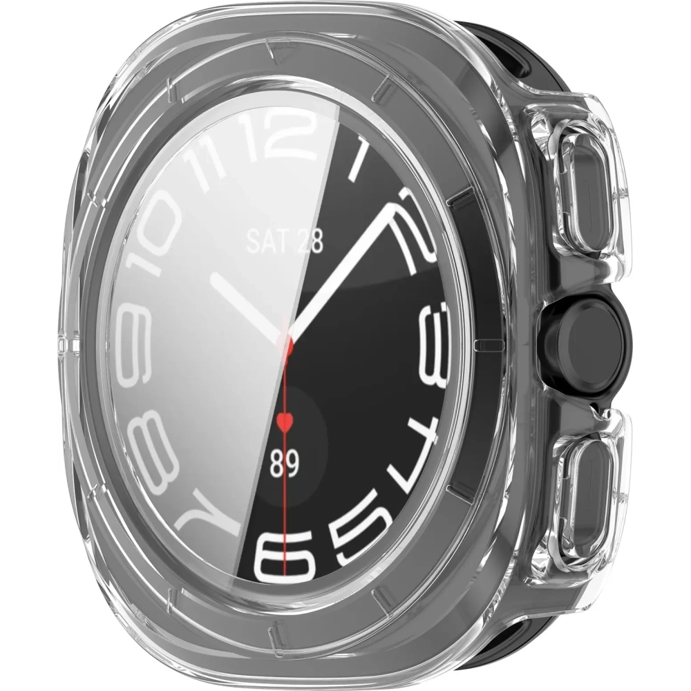 Etui ze szkłem do zegarka Bizon Case+Glass Watch do Samsung Galaxy Watch Ultra 47 mm przezroczyste