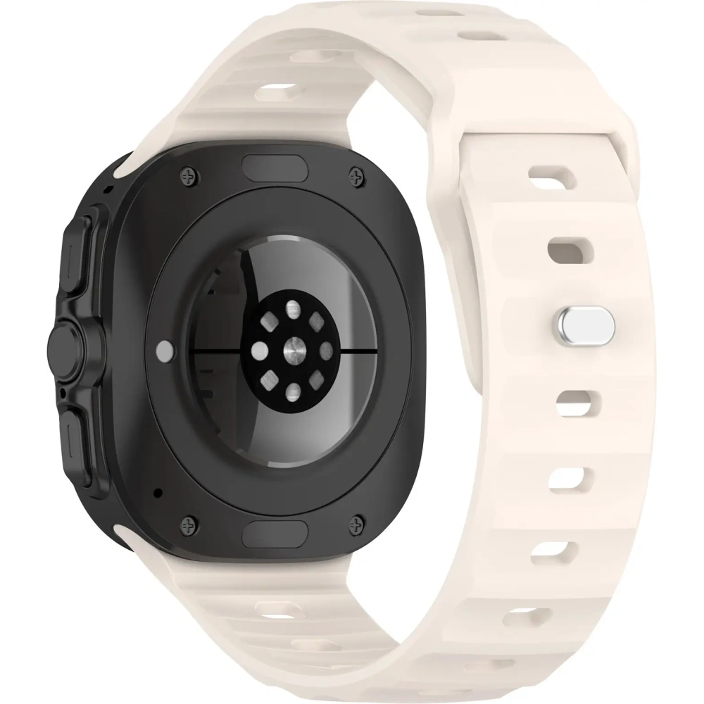 Silikonowy pasek Bizon Strap Watch Silicone do Samsung Galaxy Watch Ultra 47 mm jasnobeżowy